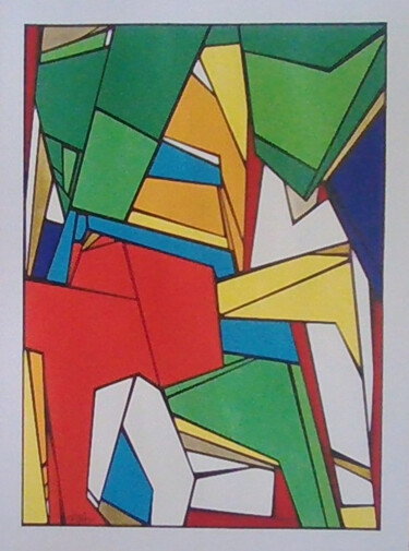 Dessin intitulée "Geometric." par Sophie Dumont (heavenly), Œuvre d'art originale, Acrylique