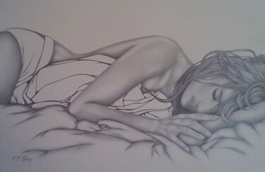 Dibujo titulada "LEAH" por Sophie Dumont (heavenly), Obra de arte original, Grafito