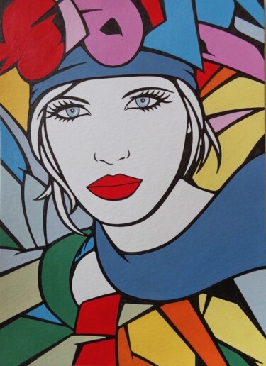 Drawing titled "Colombine" by Sophie Dumont (heavenly), Original Artwork, Acrylic