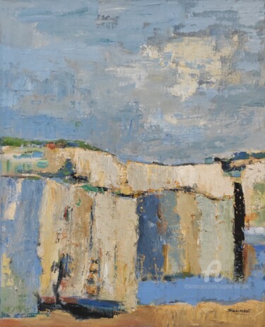Malerei mit dem Titel "les falaises" von Sophie Dumont, Original-Kunstwerk, Öl