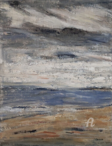 Pittura intitolato "jour de brume" da Sophie Dumont, Opera d'arte originale, Olio Montato su Telaio per barella in legno