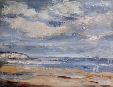 绘画 标题为“plage de Normandie” 由Sophie Dumont, 原创艺术品, 油