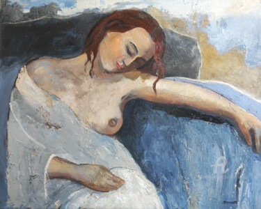 Painting titled "feminité" by Sophie Dumont, Original Artwork, Oil