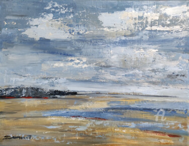 Pittura intitolato "plage de Trouville" da Sophie Dumont, Opera d'arte originale, Olio