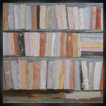 Peinture intitulée "la bibliothèque rose" par Sophie Dumont, Œuvre d'art originale, Huile