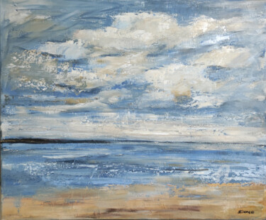 Peinture intitulée "ciel de traine en N…" par Sophie Dumont, Œuvre d'art originale, Huile Monté sur Châssis en bois