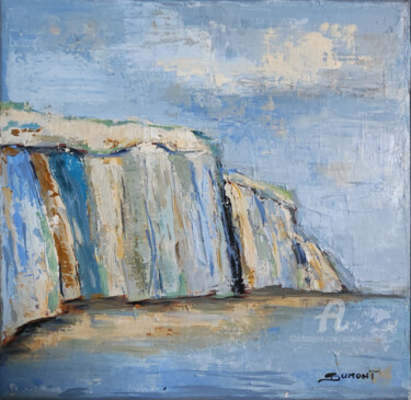 Malerei mit dem Titel "Les falaises bleues" von Sophie Dumont, Original-Kunstwerk, Öl