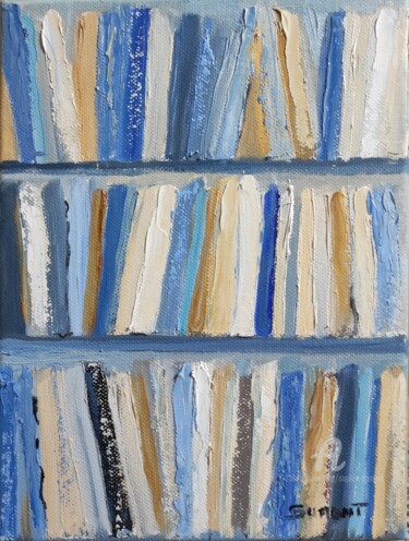 Peinture intitulée "la petite bibliothè…" par Sophie Dumont, Œuvre d'art originale, Huile
