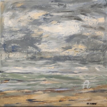Painting titled "Entre ciel et mer" by Sophie Dumont, Original Artwork, Oil