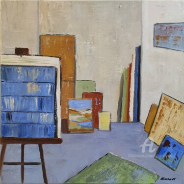 Картина под названием "atelier 13" - Sophie Dumont, Подлинное произведение искусства, Масло