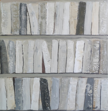 Malarstwo zatytułowany „gray tones” autorstwa Sophie Dumont, Oryginalna praca, Olej Zamontowany na Drewniana rama noszy