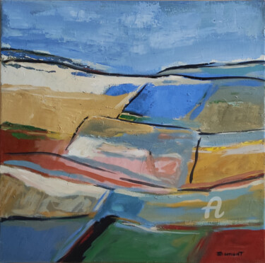 Malerei mit dem Titel "champs en fête 2" von Sophie Dumont, Original-Kunstwerk, Öl