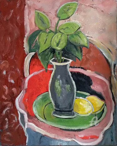 Painting titled "still life" by Sophie Dumont, Original Artwork, Oil