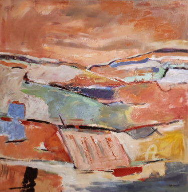 Картина под названием "Panorama" - Sophie Dumont, Подлинное произведение искусства, Масло Установлен на Деревянная рама для…
