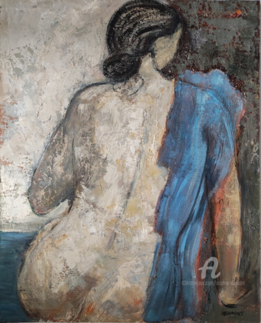 Painting titled "Le rêve bleu" by Sophie Dumont, Original Artwork, Oil