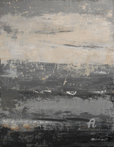 Painting titled "temps gris" by Sophie Dumont, Original Artwork, Oil