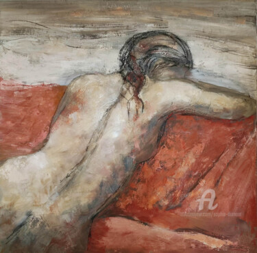 Painting titled "reflexion" by Sophie Dumont, Original Artwork, Oil