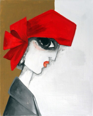 Painting titled "Le Coquelicot" by Sophie Duplain, Original Artwork, Acrylic Mounted on Wood Stretcher frame