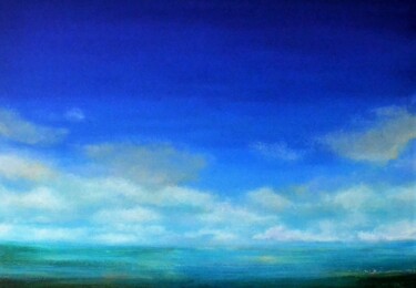 Картина под названием ""Vue sur Mer"" - Sophie Duplain, Подлинное произведение искусства, Акрил Установлен на Деревянная рам…
