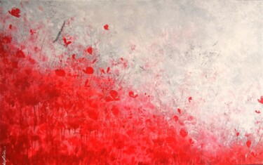 Painting titled ""Absolu Rouge"" by Sophie Duplain, Original Artwork, Acrylic Mounted on Wood Stretcher frame