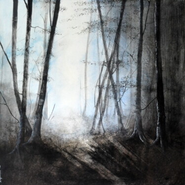 제목이 ""Nouveau Jour""인 미술작품 Sophie Duplain로, 원작, 기름 나무 들것 프레임에 장착됨