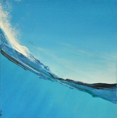 Malerei mit dem Titel ""Water" 2" von Sophie Duplain, Original-Kunstwerk, Acryl Auf Keilrahmen aus Holz montiert