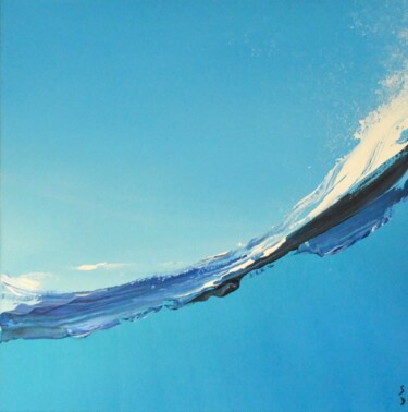 Painting titled ""Water" 3" by Sophie Duplain, Original Artwork, Acrylic Mounted on Wood Stretcher frame