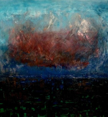 Pittura intitolato "Entre Ciel et terre" da Sophie Ema Courtois, Opera d'arte originale, Olio
