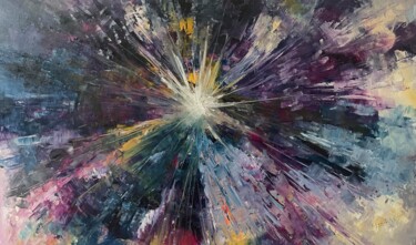 Painting titled "Chaos in the space" by Sophie Gaiardo, Original Artwork, Oil Mounted on Wood Stretcher frame