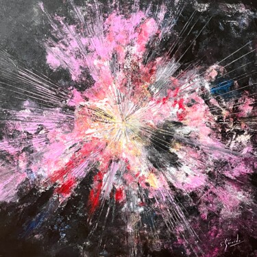 Pintura titulada "Fleur cosmique" por Sophie Gaiardo, Obra de arte original, Acrílico Montado en Bastidor de camilla de made…