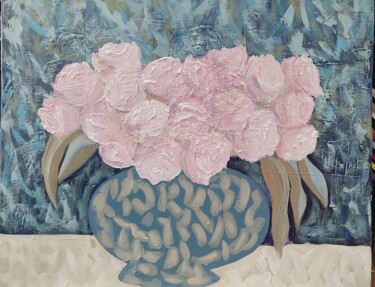Peinture intitulée "Hibiscus blancs" par Sophie Gardin, Œuvre d'art originale, Acrylique Monté sur Châssis en bois