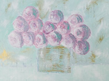 Painting titled "bouquet d'amour" by Sophie Gardin, Original Artwork, Acrylic Mounted on Wood Stretcher frame