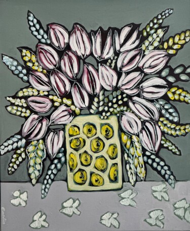 Картина под названием "Bouquet Hollandais" - Sophie Gardin, Подлинное произведение искусства, Акрил