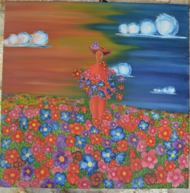 Peinture intitulée "Floraison." par Sophie Et Lionel Pardessus, Œuvre d'art originale, Huile Monté sur Châssis en bois