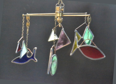 Manège pour poissons. Design intitulée "Manège pour poisson…" par Sophie Et Lionel Pardessus, Œuvre d'art originale, Verre