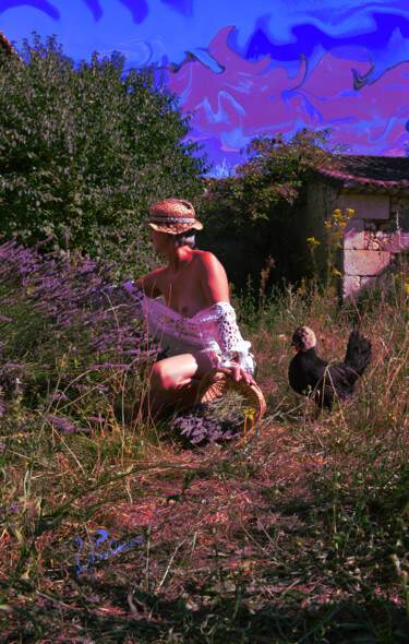Photographie intitulée "La poule." par Sophie Et Lionel Pardessus, Œuvre d'art originale, Photographie numérique