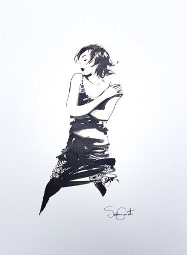 Painting titled "mouvement" by Sophie Griotto, Original Artwork, Ink
