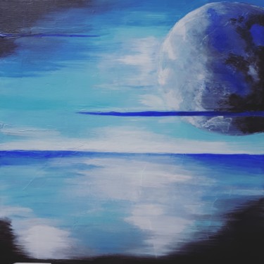 Peinture intitulée "Blue moon" par Sophie Haldi, Œuvre d'art originale, Acrylique
