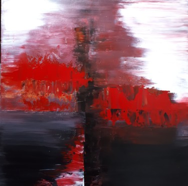 Peinture intitulée "Abstrait rouge" par Sophie Haldi, Œuvre d'art originale, Acrylique
