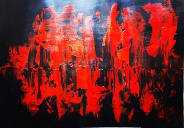 Painting titled "Red 1" by Sophie Haldi, Original Artwork, Acrylic