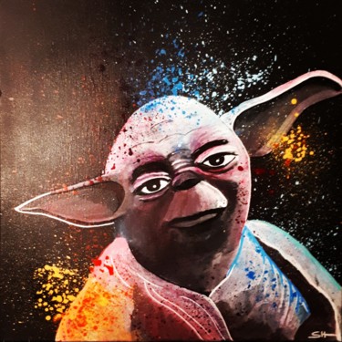 Painting titled "Yoda" by Sophie Haldi, Original Artwork, Acrylic