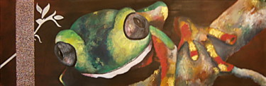 Peinture intitulée "couac-la-grenouille…" par Sophie Jallet, Œuvre d'art originale, Autre