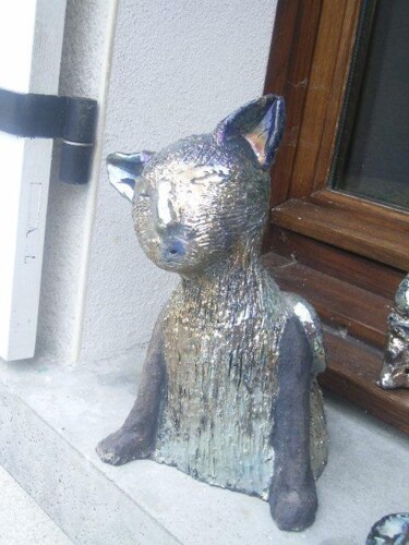 Sculpture intitulée "LE CHAT" par Sophie Jeanneau, Œuvre d'art originale, Céramique