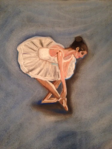 Drawing titled "Danseuse" by Sophie Juin, Original Artwork, Pastel