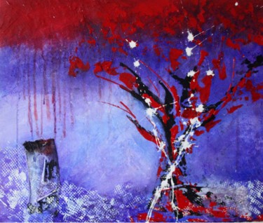 Painting titled "L'arbre" by Sophie Lecesne, Original Artwork, Acrylic