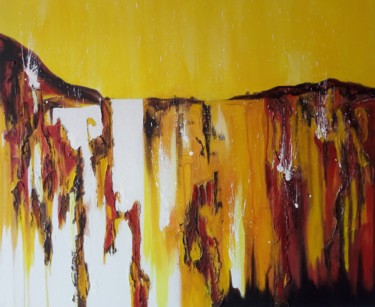 Pintura titulada "Terre de Feu" por Sophie Lecesne, Obra de arte original, Acrílico Montado en Bastidor de camilla de madera