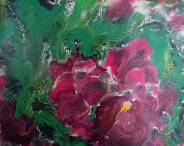 Schilderij getiteld "Fleurs sauvages" door Sophie Leron Alcaïna, Origineel Kunstwerk, Acryl Gemonteerd op Frame voor houten…