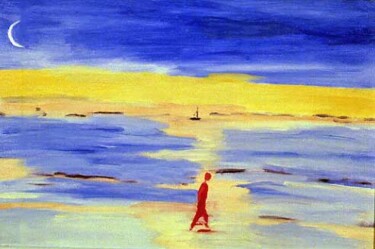 Peinture intitulée "La plage" par Sophie Loric, Œuvre d'art originale