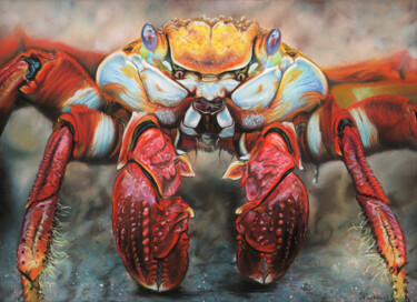 Drawing titled "Crabtivated" by Sophie Louise Parkhill, Original Artwork, Pastel
