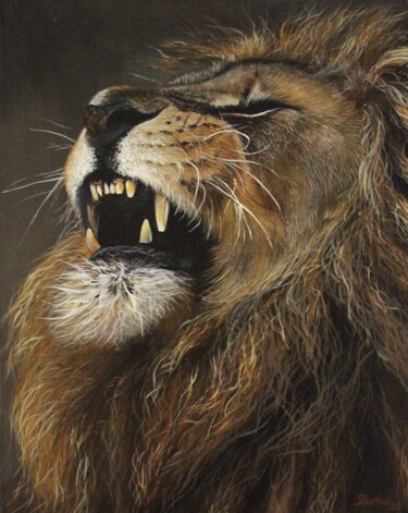 Painting titled "Fearless" by Sophie Louise Parkhill, Original Artwork, Acrylic Mounted on Wood Panel